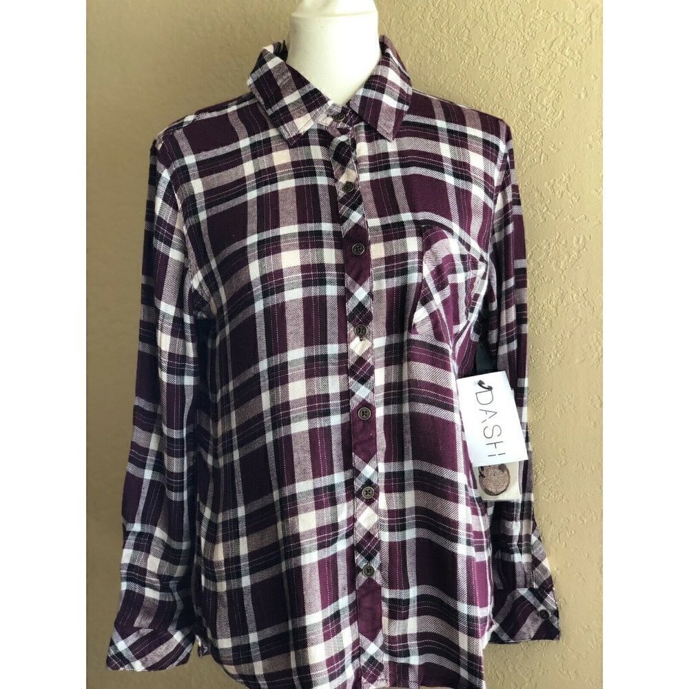 Ash & Ember Belmont Casual Button Down Plaid Shirt Top $98